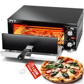PYY Electric Pizza Oven 12 Inch Indoor Countertop Pizza Oven Commercial Pizza Maker Machine for Home with Timer Stainless Steel Pizza Cooker