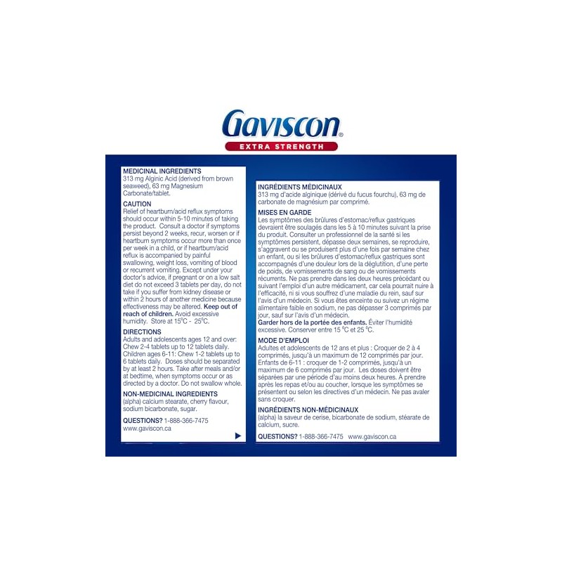 Gaviscon Extra Strength Cherry Count Chewable Foamtabs