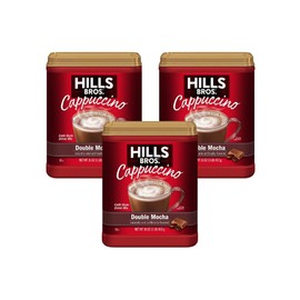 Hills Bros. Instant Cappuccino Mix, Double Mocha 16 Ounces- Frothy, Decadent Cappuccino with a Deep, Rich Chocolate Flavor (Pack of 3)