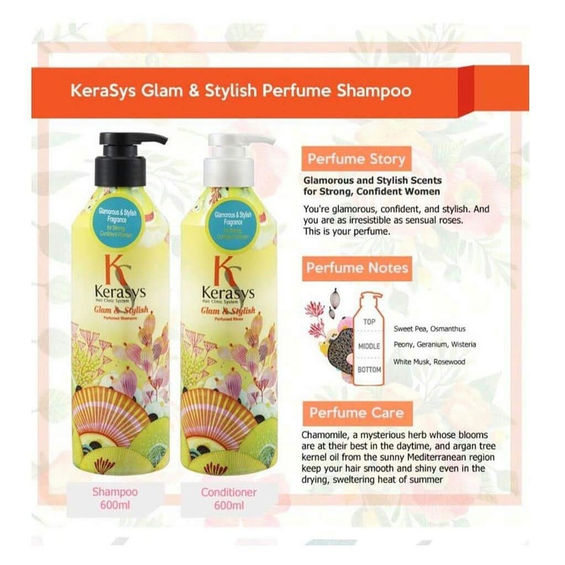 Kerasys Glam & Stylish Perfumed Shampoo 600ml and Conditioner 600ml