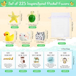 Fumete Employee Appreciation Gifts Bulk for Coworkers Thank You Staff Gift Animal Pun Inspirational Note Cards Funny Resin Ducks Stars Whales Turtles Owls Office Gifts Pocket Favors(75 Set)