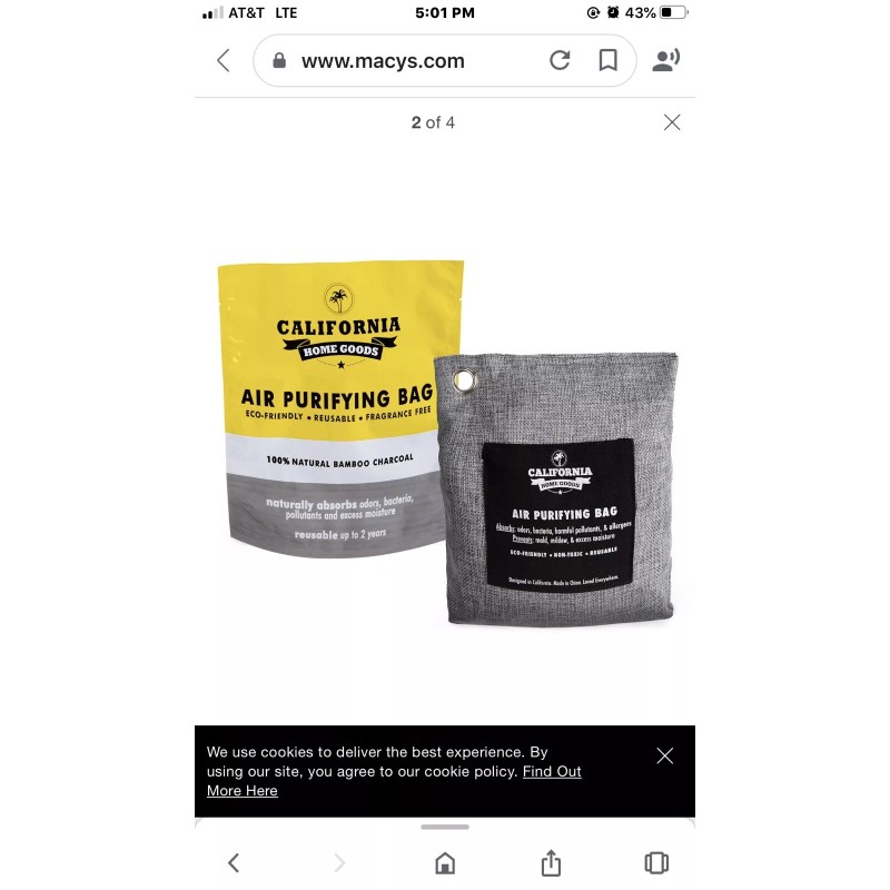 California Air Purifying Charcoal Bags 4 Count. 1351 - 1354