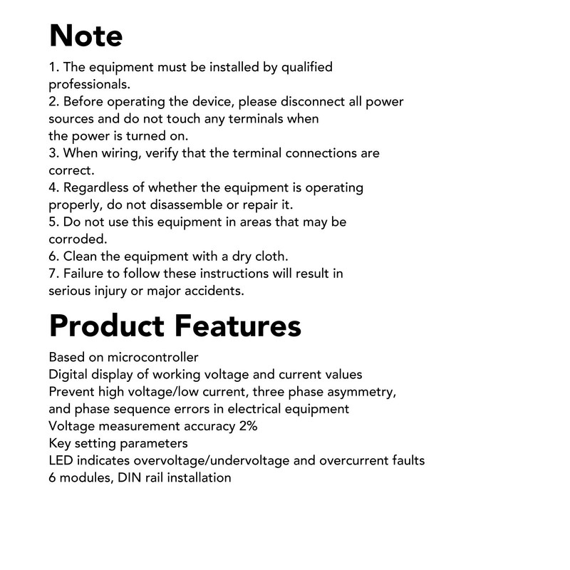 Under Over Voltage Protector 63A 3 Phase 4 Wire Adjustable