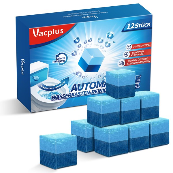 Vacplus Vacplus WC Reiniger Duo-Aktiv Reinigungswürfel für Wasserkästen, 12 Stück,