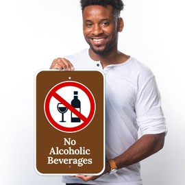 Sigo Signs, No Alcoholic Beverages Sign, 12x18 Inches, Rust Free .063 Aluminum, Fade Resistant, Made in USA