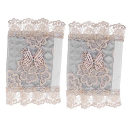 jojofuny 2pcs Refrigerator Handle Gloves Oven Handle Cover Lace Fridge Handle Cover Oven Mitt Door Handle Protector Coffee Appliance Handle Cover Fridge Door Handle Mittens Lavender Fabric