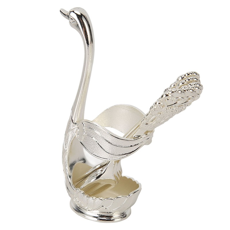 Swan Base Holder Forks Set Aluminum Silver Fashion Rustproof Decorative