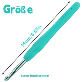 Benlay 5.5 mm Crochet Hooks for Crochet and Knitting, Ergonomic Crochet Hooks with Soft Handles for Arthritic Hands, Lightweight and Comfortable Crochet Tool, Crochet Tool for Knitting Beginners