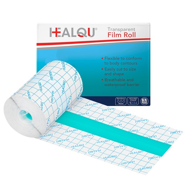Tattoo Aftercare Waterproof Bandage - 4in x 11yd Transparent Film Roll Dressing - Breathable Stretch Adhesive Second Skin - Healing & Protective Hygienic Wrap for Tattoo and Medical Use