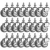 FactorDuty 2 Inch Grey Polyurethane Caster Wheels with Locking Brake,