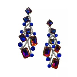 Unbranded Blue AB Drop Earring Crystal Color Change Stone Shimmer W Hues Of Rainbow / 5340