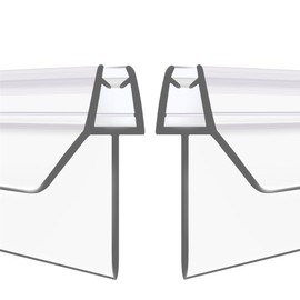 GEZMR 2-Pack Frameless Shower Door Bottom Seal (1/4'' X 39'') Clear Glass Shower Door Sweep Strip can Covers up to 23mm Gap - Stop Leaks