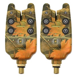 Fishing Bite Alarm, 2PCS Fishing Bite Alarm With Indicator LED, Bite Alarm With Volume + Tone Control, Carp And Pike Fishing Bite Alarm, Fishing Bite Speaker Indicators (Camouflage)