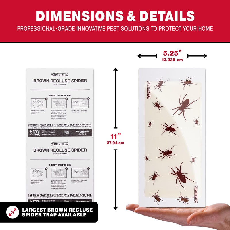 Catchmaster Brown Recluse Spider Giant Glue Boards 6Pk, Adhesive Bug