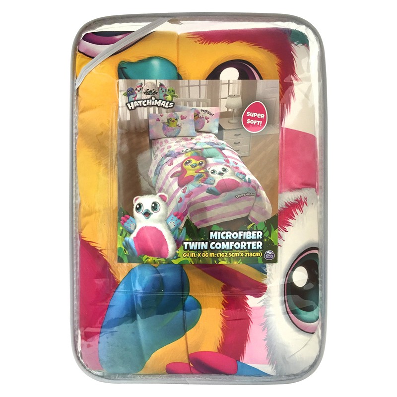 Hatchimals Twin Comforter Bedding for Girls Microfiber 64x 86