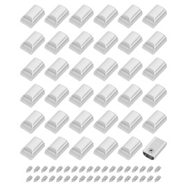 sourcing map 36Pcs Metal Zipper Stoppers, Rectangle Pull Top Ends Tail Clip Replacement with Screw for Purse Luggage Crafts DIY and Repair, Silver Tone