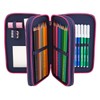 TOPModel 8708 – 3 Pocket Pencil Case Multi-Coloured