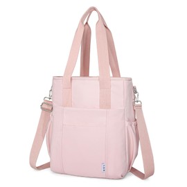 NOL Insulated Lunch Bag for Men/Women, Extra Large Lunch Tote Bag With Removable Adjustable Shoulder Strap with Multi Pockets,Leakproof Cooler Bag,Lightweight Nylon Waterproof Lunch Box For Work,Pink