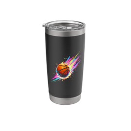 Basketball Player Cool Colorful Tie Dye Color Art Sports Fan Stainless Steel Insulated Tumbler