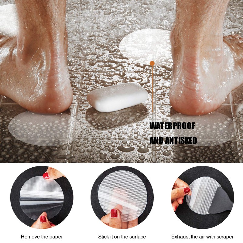 36PCS Non-Slip Bathtub Stickers, Safety Bathroom Tubs Showers Treads Adhesive