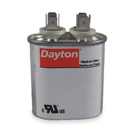 Dayton 2MDV4 Oval Motor Run Capacitor, 5 Microfarad Rating, 370VAC Voltage