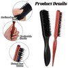5 Pcs Slick Back Hair Brush Set Boar Bristle Hair