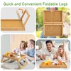 Kaukinye Bamboo Bed Tray Table with Foldable Legs, Breakfast Tray,
