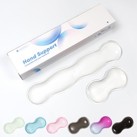 Ergonomic Silicone Gel Keyboard and Mouse Wrist Rest Set – Clear Wrist Rest for Keyboard 60%/68%/75%, Comfort & Support for Typing and Gaming (White)