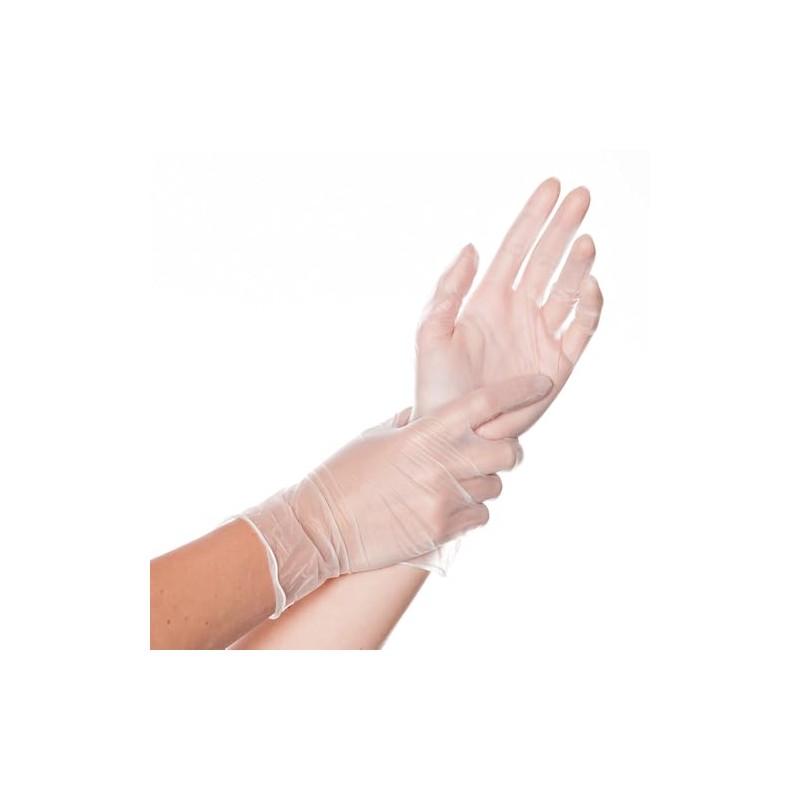 FRANZ MENSCH Hygonorm Classic Light Vinyl Gloves, Powdered, Pack of