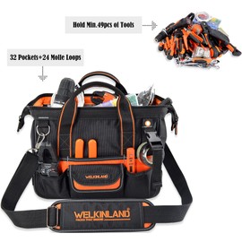 WELKINLAND 13-Inch Small Tool Carrier, Electrician's Organizer, HVAC Tech's Bag, Men's Drill Bag