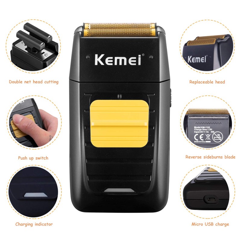 KEMEI Foil Shaver Double Electric Shaver for Men, Professional Electric