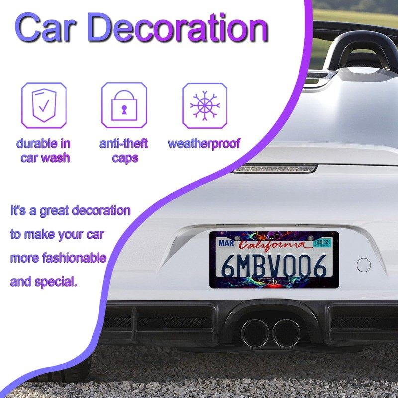 Anime License Plate Frames，Anime Car Accessories for Women and Men