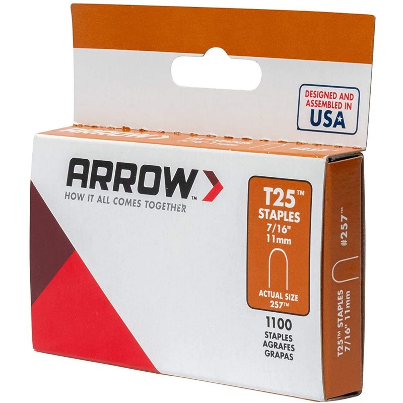 Arrow Heavy Duty T25 Round Crown Staples for Cable and
