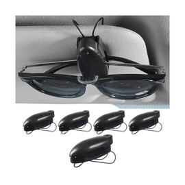 CGEAMDY Pack of 5 Sunglasses Holders for Car Visor, Ladybird Glasses Holder, Car Sun Visor Clip, Multifunctional Glasses Clamp, Car, Cars Universal Decorative Interior Accessories (Black)