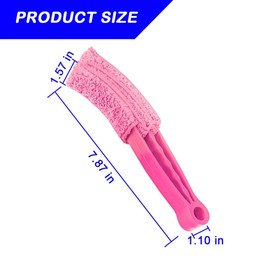 KHGUZ 3PCS Mini Duster for Car Air Vent, Automotive Air Conditioner Cleaner and Brush, Vehicle Blind Dust Cleaning Tool for Keyboard, Window, Shutter, Universal for SUV, Truck, RV（Rose Red）