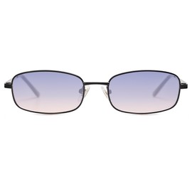 SOJOS Small Y2k Narrow Rectangle Sunglasses Womens Mens Retro 80s 90s Skinny Sunnies SJ1187, Black/Pink Gradien Purple