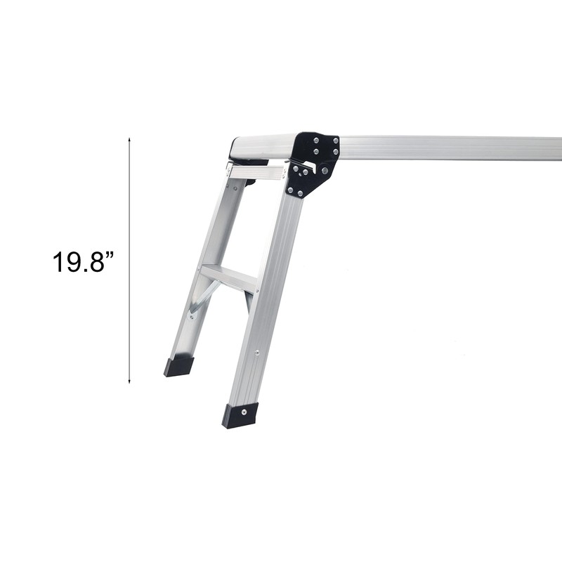 LEADALLWAY Work Platform Aluminum 30"x12"x20" Step Ladder Heavy Duty Foldable