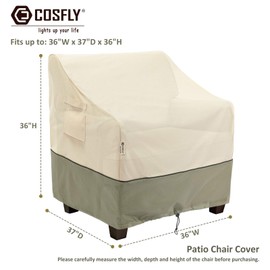 COSFLY Outdoor Furniture Patio Chair Covers Waterproof Clearance, Lounge Deep Seat Cover, Lawn Furnitures Covers Fits up to 36W x 37D x 36H inches(2 Pack)