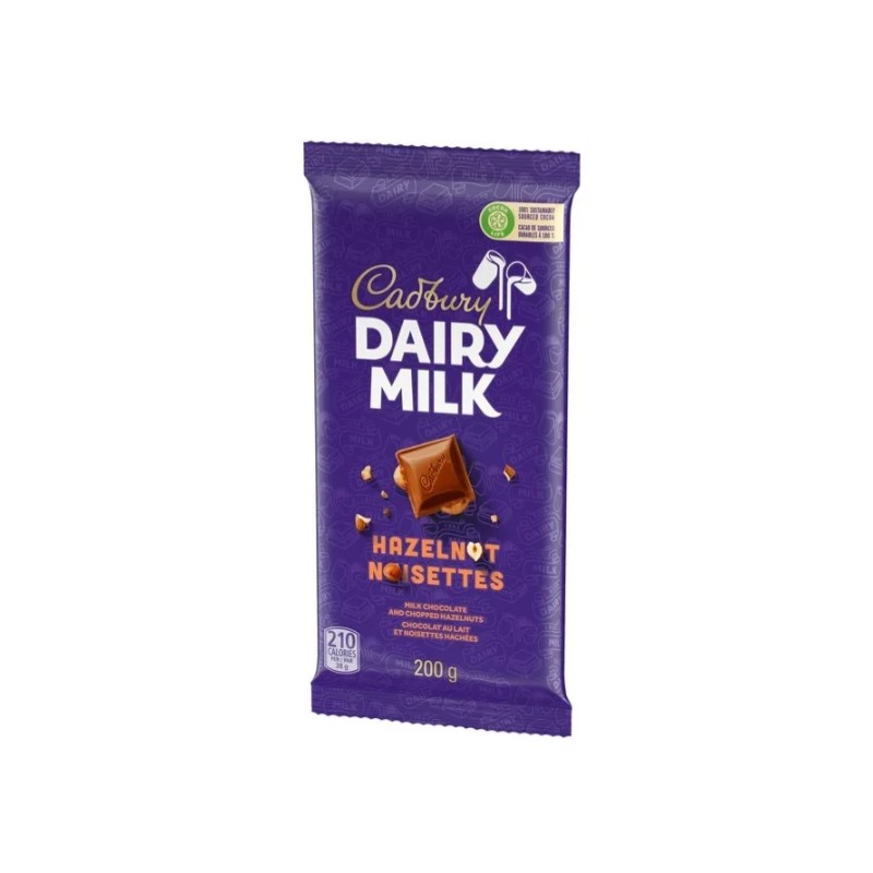 Cadbury Dairy Milk Hazelnut Chocolate Bars, 200g