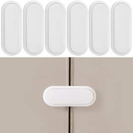 Fursafe&Q Baby Proof Cabinet Locks, Child Safety Locks Adhesive Drawer Lock for Fridge Ovens Dresser Closet Latches No Drill Multi-Purpose Cupboard Locks for Furniture Kitchen 6Pack