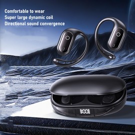 Generic Wireless Earbuds, Bluetooth 5.4 Headphones Bass Stereo, Multifunctional Ergonomic in Ear Earphones with Charging Case for Sports, Games, Business for Laptop Pad Phones (Black)