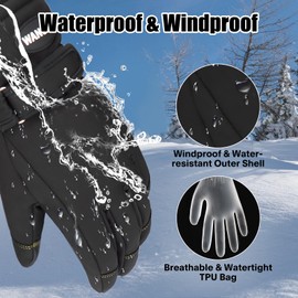 Winter Gloves Mens Ski & Snow Gloves Water Resistant & Touchscreen Skiing Snowboarding Gloves,Cold Weather Gloves,Coldproof Thermal Gloves,Gifts for Women Men (Large)