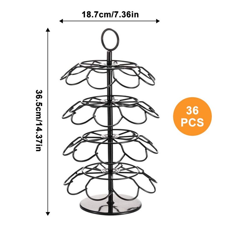 SHURFFY Coffee Pod Carousel Holder Organizer Compatible with 36 Cup
