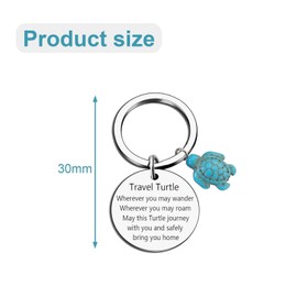 HARY Travel Turtle Turtle Keyring Travel Turtle Keychain Cute Turtle Gifts for Someone Traveling,Good Luck Charm Keyring for Women Men, Turtle Gifts for Her Graduation Special Occasions
