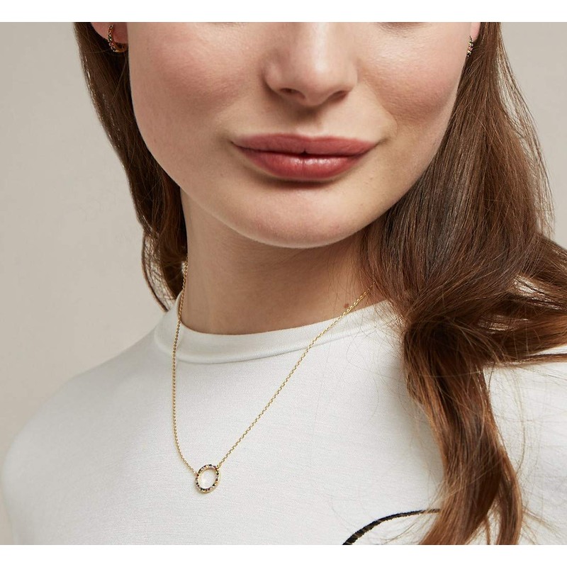 Estella Bartlett Multi CZ Circle Necklace - Gold Plated