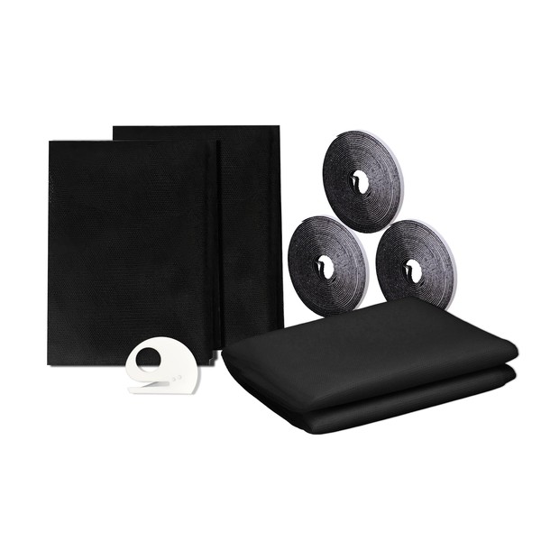 GOZINA 3 Stck Fliegengitter Fenster, Insektenschutz Fenster Zuschneidbar, Fliegengitter Fenster