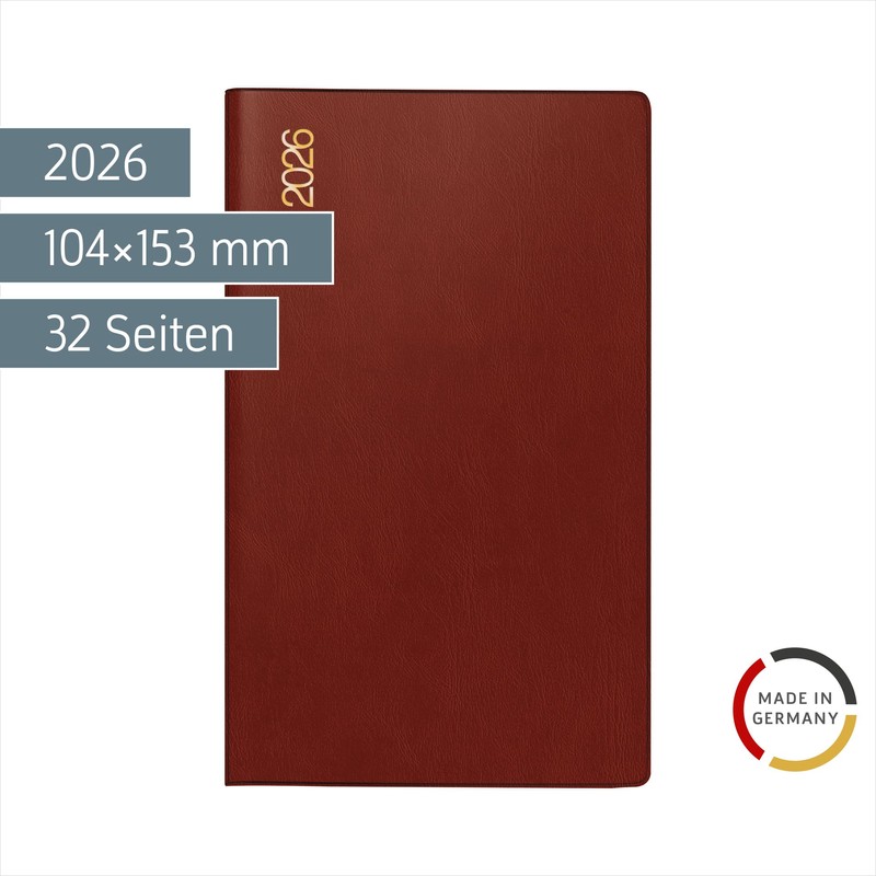 rido/idé Pocket Calendar Model Plain Planner 2026 | A6, Plastic,