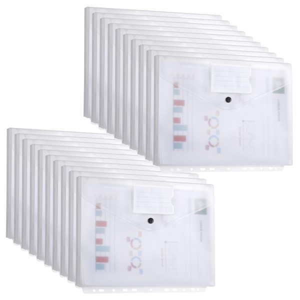 DATEFUN Document Wallet A4 Pack of 20, Three-Dimensional Document Folder