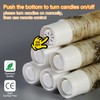 Eywamage Birch Bark LED Taper Candles with Remote, Battery Operated