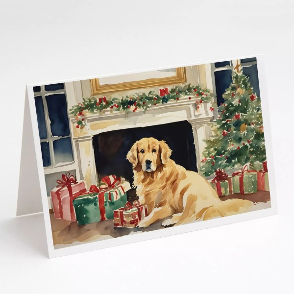 Golden Retriever Cozy Christmas Cards Envelopes Pack of 8 DAC2667GCA7P
